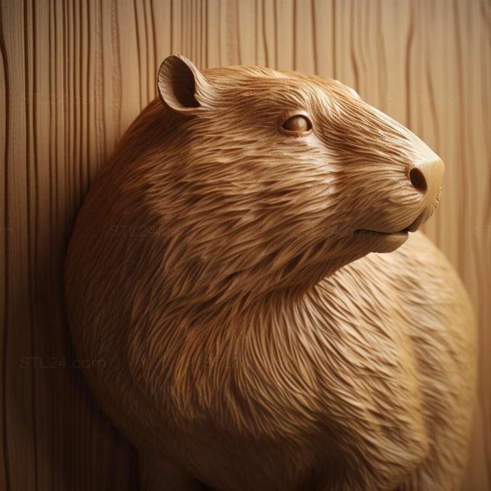 Nature and animals (Capybara 3, NATURE_6035) 3D models for cnc